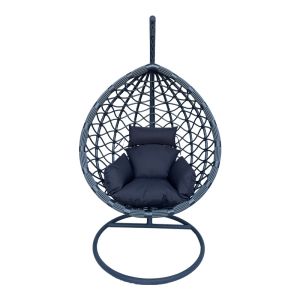 Люлка Lyere със сива метална основа със сив пе ратан 120x108x195cm