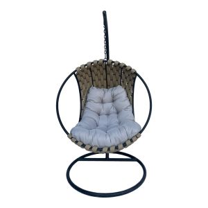Люлка Makito с черна метална основа - pvc в бежово-сив цвят 100x105x195см