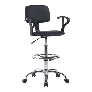 Офис стол Icina Ι pu на колела в черен нюанс 58x54x102-123см