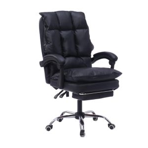 Офис стол с поставка за крачета Dietina pu в черен цвят 60x50x105-115см