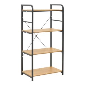 Етажерка Depo черен метал-мдф в нюанс дъб 60x40x120см