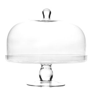 ПРОЗРАЧНА СТЪКЛЕНА ПОСТАВКА ЗА ТОРТА D30X25CM