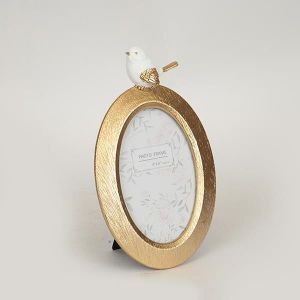 РАМКА ЗА СНИМКА 10x15, ДЪРВЕНА, БЯЛО-ЗЛАТО, 14.2x23.2x2cm