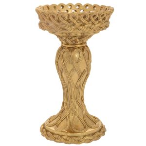 СВЕЩНИК ОТ ПОЛИРЕЗИН DECO GOLD 10,5X10,5X18CM