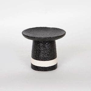 СВЕЩНИК, ЧЕРНО-БЯЛ, 1 ПОЗИЦИЯ, 15x15x13cm