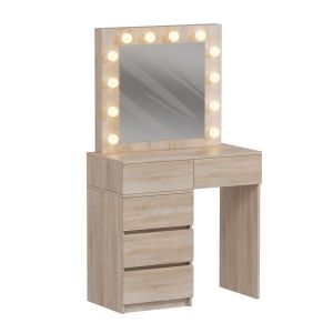 ТОАЛЕТКА С LED СВЕТЛИНИ И ЧЕКМЕДЖЕТА BEYON HM2500.01 МЕЛАМИН В SONAMA 80x40x140Hcm.