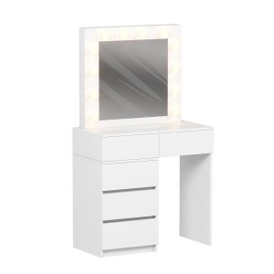 ТОАЛЕТКА С LED СВЕТЛИНИ И ЧЕКМЕДЖЕТА BEYON HM2500.03 МЕЛАМИН В БЯЛО 80x40x140Hcm.