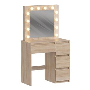 ТОАЛЕТКА С LED СВЕТЛИНИ И ЧЕКМЕДЖЕТА KEITLIN HM2499.01 МЕЛАМИН В SONAMA 80x40x140Hcm.
