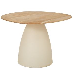 ХОЛНА МАСА MUSHROOM ПЛОТ МАСИВ НАТУРАЛНО МАНГОВО ДЪРВО И БЯЛА МЕТАЛНА ОСНОВА 65X58X45CM