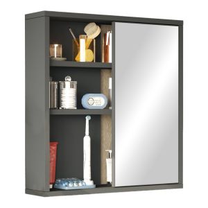 Шкаф за баня Bagno с огледало в нюанс антрацит 60x14.5x63.6см