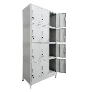 ШКАФ МЕТАЛИК BEXLEY HM21105.01 С КРАКА - 12 ШКАФА С КЛЮЧ ЗА КЛЮЧ В СВЕТЛО СИВО 90x40x195Hcm.