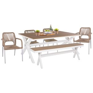 ГРАДИНСКИ ТРАПЕЗЕН КОМПЛЕКТ 6БР TAWNEE HM21108 С МАСА-ПЕЙКА-КРЕСЛА И СТОЛОВЕ