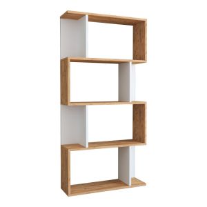 Етажерка Kadu в цвят сонома-бял 72x22x147см