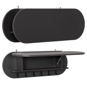 ЗАКАЧАЛКА ЗА АНТРЕ С РАФТ STOR HM18078.03 МЕЛАМИН В ТЪМНО СИВО 84x15.5x28.5Hcm.
