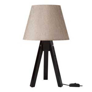 Настолна лампа Adeck E27 в кафяво-бежов абажур Φ25x45см