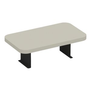Помощна маса Linea I в кремаво покритие с черни метални крака 20x35x10 см