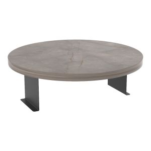 Помощна маса Linea в антрацит с черни метални крака D35.5x5cm