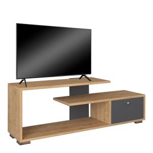 ТВ шкаф Ботан в нюанс антрацит-дъб 120x30x42см
