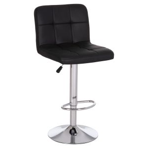 ВЪРТЯЩ СЕ БАР СТОЛ DIANA HM202.21 ЧЕРЕН PU--ХРОМИРАН МЕТАЛ 44X52X109HCM.