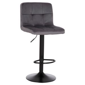 ВЪРТЯЩ СЕ БАР СТОЛ DIANA HM202.41 СИВО КАДИФЕ - ЧЕРЕН МАТОВ МЕТАЛ 44X52X109HCM.