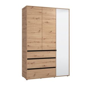 ГАРДЕРОБ CORBETT 3K3F1O H211 ARTISAN/ЧЕРЕН МАТОВ ЦВЯТ 138X55X211СМ