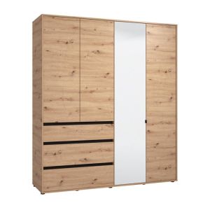 ГАРДЕРОБ CORBETT 4K3F1O H211 ДЪБ/ЧЕРЕН МАТ ЦВЯТ 183X55X211СМ