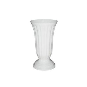 БЯЛА ПЛАСТМАСОВА ВАЗА - Φ16x29.5см
