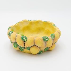 ДЕКОРАТИВНА ЦИМЕНТОВА КУПА С ДИЗАЙН С ЛИМОН 22X22X8.5СМ