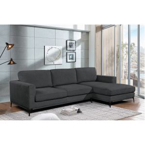 ДИВАН ЗА ХОЛ BANCO, ЪГЛОВ, ОБРЪЩАЕМ, ПЛАТ, СИВ