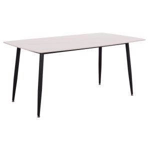 ТРАПЕЗАРНА МАСА RAVEN HM18150.01 КЕРАМИЧЕН ПЛОТ В БЯЛ МРАМОР 160X80X74ВСМ.