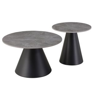 ХОЛНИ МАСИ RIDGE HM18266.03 КЕРАМИЧНИ ПЛОТОВЕ СЪС СИВ МРАМОРЕН ВИД Φ50СМ И Φ70СМ