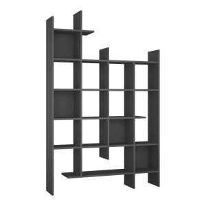 БИБЛИОТЕКА MANCO В ТЪМНОСИВ ЦВЯТ 122X25.5X188СМ