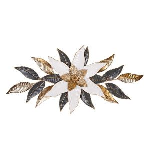 СТЕННА ДЕКОРАЦИЯ ЦВЕТЯ МЕТАЛИК ЗЛАТИСТ - СИВ - БЯЛ 133.4X6.4X66.7СМ