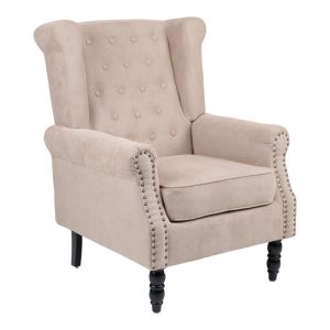 ФОТЬОЙЛ PIORE, БЕЖОВ ПЛАТ И КРАК ОТ ЧЕРНО КАУЧУКОВО ДЪРВО, 77X80X106 СМ