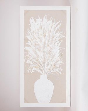 КАРТИНА ПЛАТНО БЕЖОВО - БЯЛО 62x4.5x122см