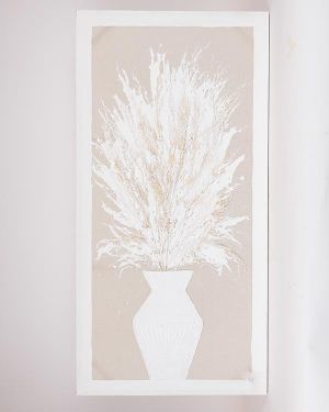 КАРТИНА ПЛАТНО БЕЖОВО - БЯЛО 62x4.5x122см