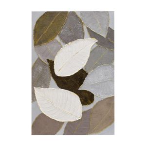 КАРТИНА НА ПЛАТНО БЯЛО-БЕЖОВО-КАФЯВО 120X80XСМ