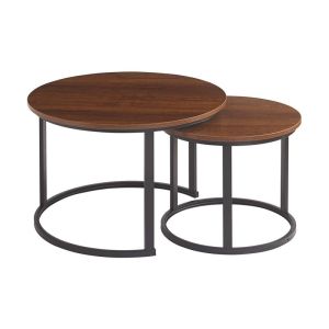 КОМПЛЕКТ ОТ 2 ПОМОЩНИ МАСИ FL3723 ТЪМНО КАФЯВО 50X50X39СМ И 70X70X46СМ