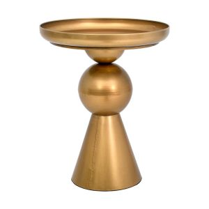 КРЪГЛА МЕТАЛНА ПОМОЩНА МАСА FL620277 ЗЛАТИСТ ЦВЯТ 41X52СМ