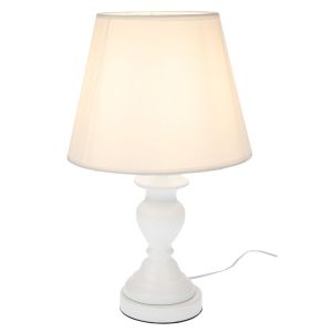 БЯЛА МЕТАЛНА ЛАМПА С БЯЛА ШАПКА 41 СМ