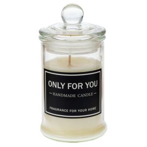 БЯЛА СВЕЩ В ПРОЗРАЧНА ВАЗА С КАПАК