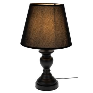 ЧЕРНА МЕТАЛНА ЛАМПА С ЧЕРНА ШАПКА 41 СМ