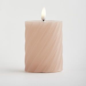 СВЕЩ С БАТЕРИИ, С ПЛАМЪК, РОЗОВА, С ТАЙМЕР, 7X12 СМ