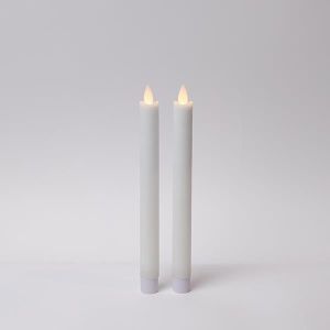 СВЕЩ С БАТЕРИИ, С ТРЕПТЯЩ ПЛАМЪК, БЯЛА, ТАЙМЕР, 2,2X24СМ, КОМПЛЕКТ ОТ 2 БРОЯ, IP20