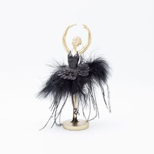 ПОЛИРЕЗИНОВА БАЛЕРИНА, С ЧЕРНА РОКЛЯ, 14X13X21.7 СМ