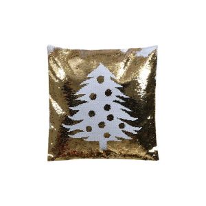 ДЕКОРАТИВНА КОЛЕДНА ВЪЗГЛАВНИЦА FL6220 ЗЛАТИСТ ЦВЯТ 40X40X10СМ