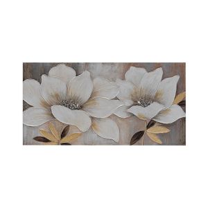 КАРТИНА ВЪРХУ ПЛАТНО FL24070 БЯЛО-КАФЯВО-ЗЛАТНО 120X3X60СМ