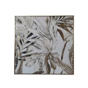 КАРТИНА ВЪРХУ ПЛАТНО С ПЛАСТМАСОВА РАМКА FL251382 ЗЛАТИСТО-БЯЛО-БЕЖОВО 50X3X50СМ