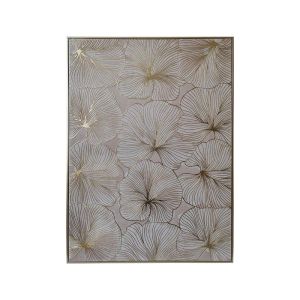 КАРТИНА ВЪРХУ ПЛАТНО С ПЛАСТМАСОВА РАМКА FL252456 ЗЛАТИСТО-БЯЛО-БЕЖОВО 50X3X70СМ