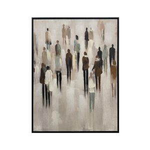 КАРТИНА ВЪРХУ ПЛАТНО ХОРА №2 37532 БЕЖОВО-СИВО-БЯЛО 60X4X80СМ